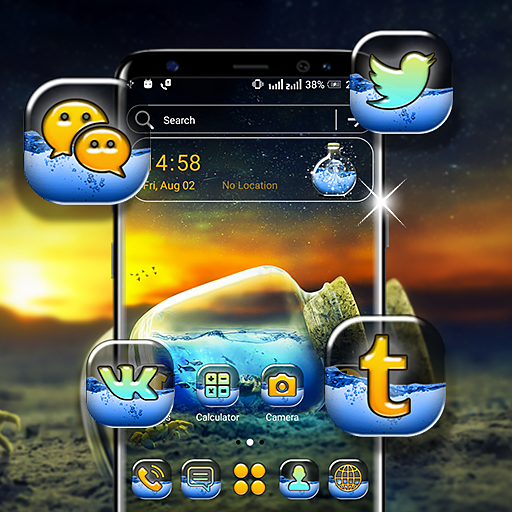 Ocean in Bottle Launcher Theme