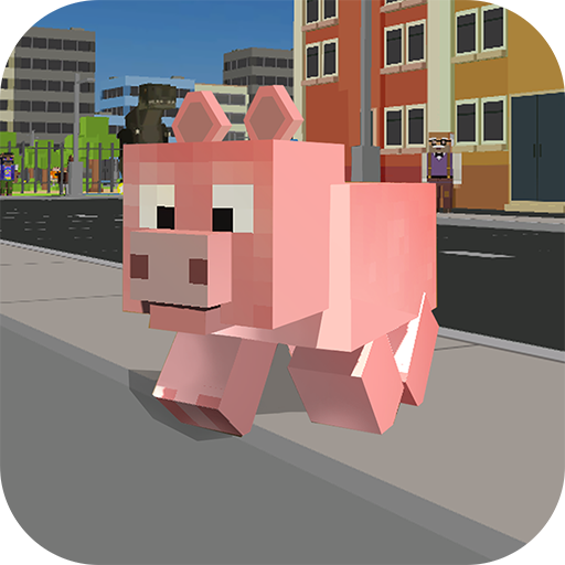 Свинья в Блочном Городе 3D
