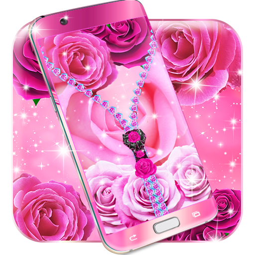 Lock screen zipper pink rose