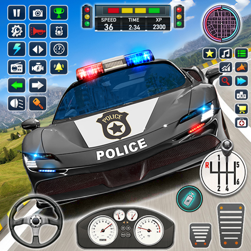 permainan kereta polis memandu