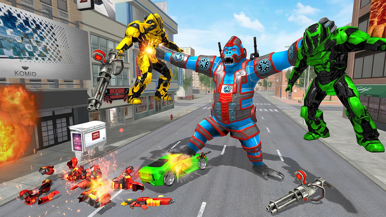 Descargar Gorilla Robot Hero Car Game. D en PC | GameLoop Oficial