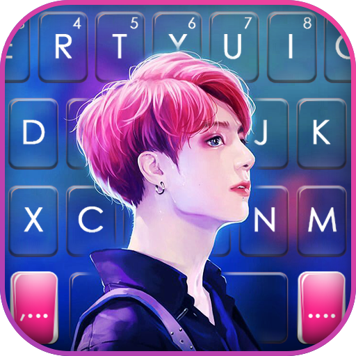 Pink Kpop Boy Keyboard Backgro