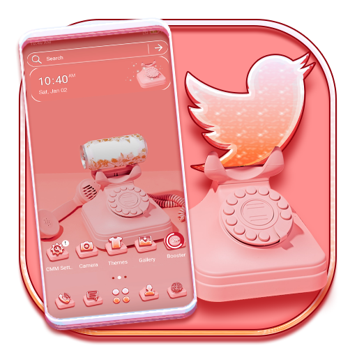 Old Pink Phone Launcher Theme