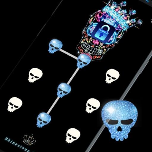 Rhinestone Skull - App Lock Master Theme