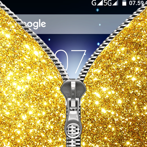 Glitter Zipper Lock Screen