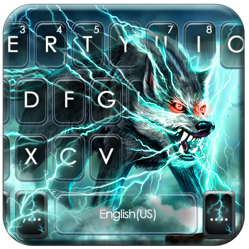 Scary Lightning Wolf Tema Papan Kekunci