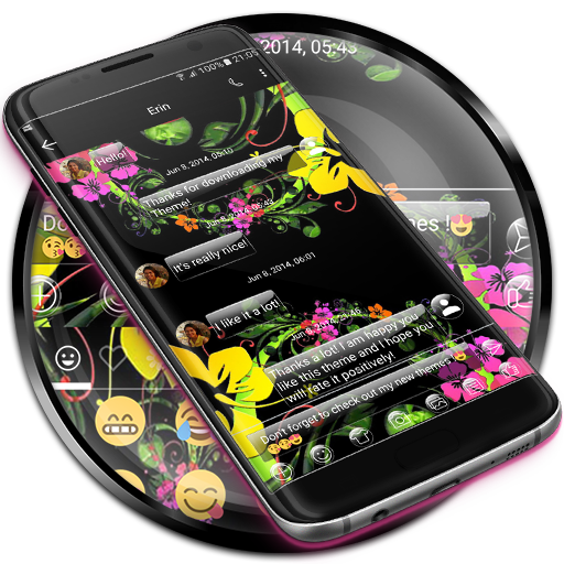 SMS Messages Glass BlackFlower