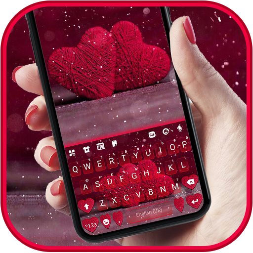 Red Love Hearts Keyboard Backg