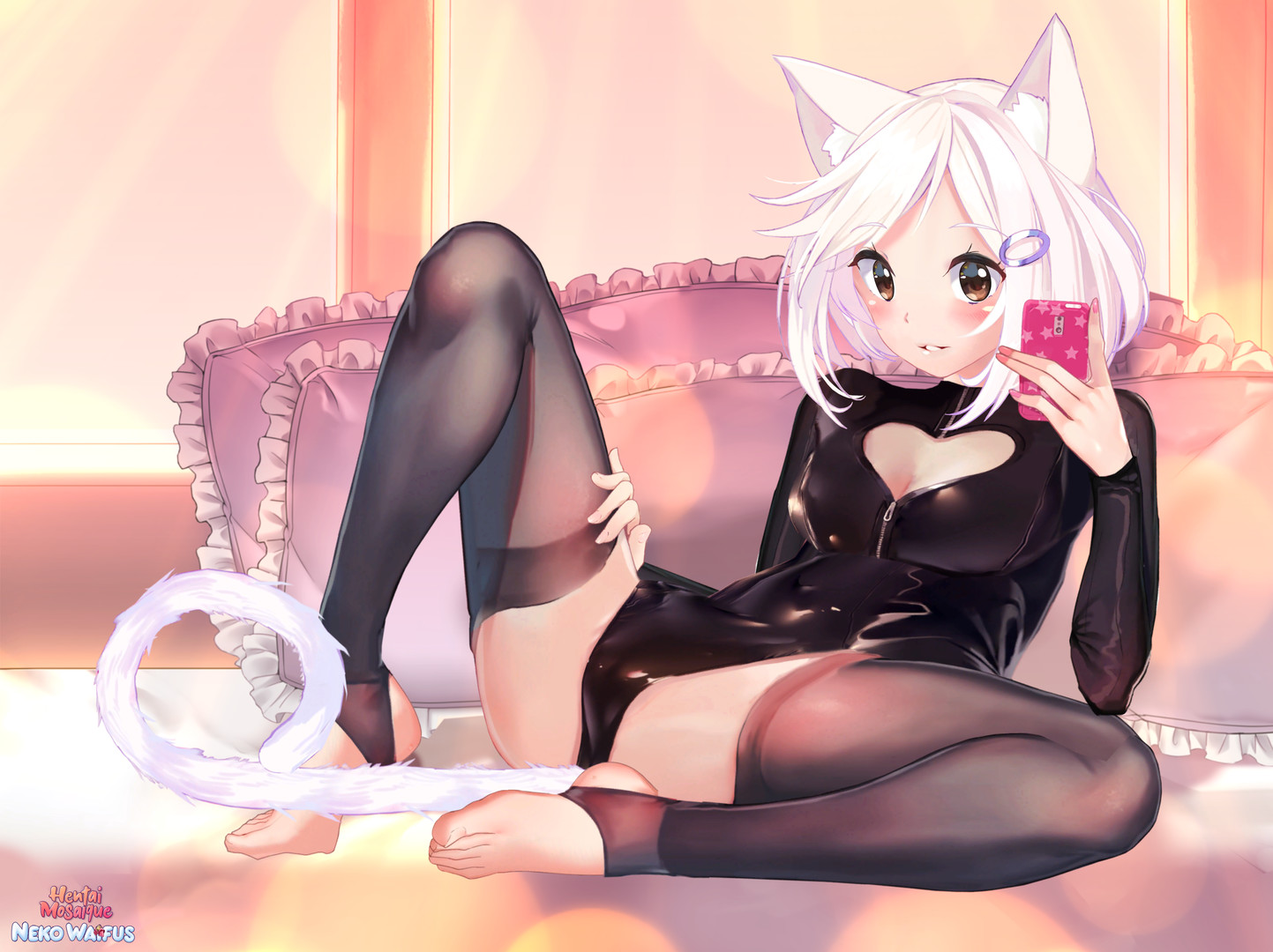 Download Hentai Mosaique Neko Waifus Arts Free and Play on PC