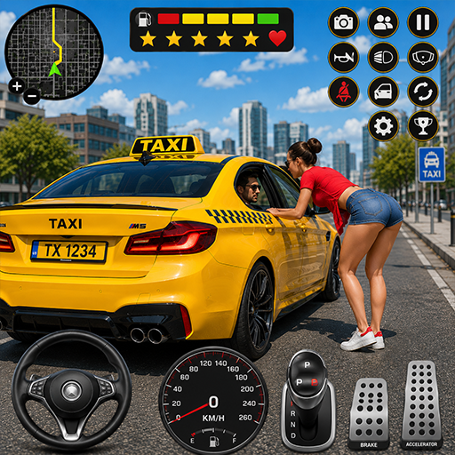 US City Driving Taxi Car Games