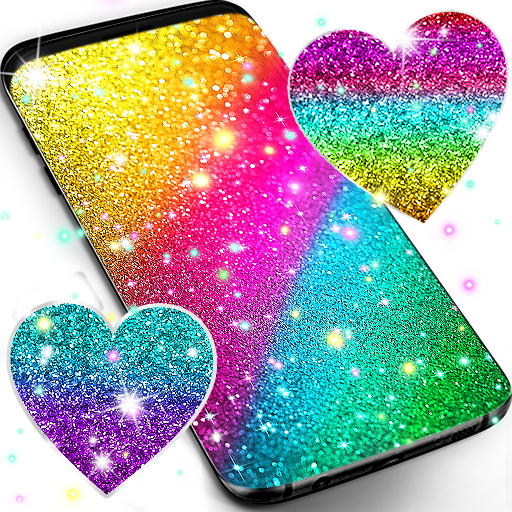 Multi color glitter wallpaper