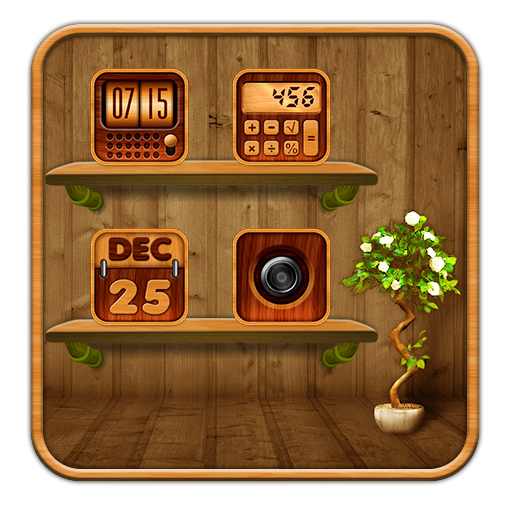 Wooden style Theme & Wallpaper