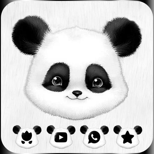 Cute Black and White Panda Theme