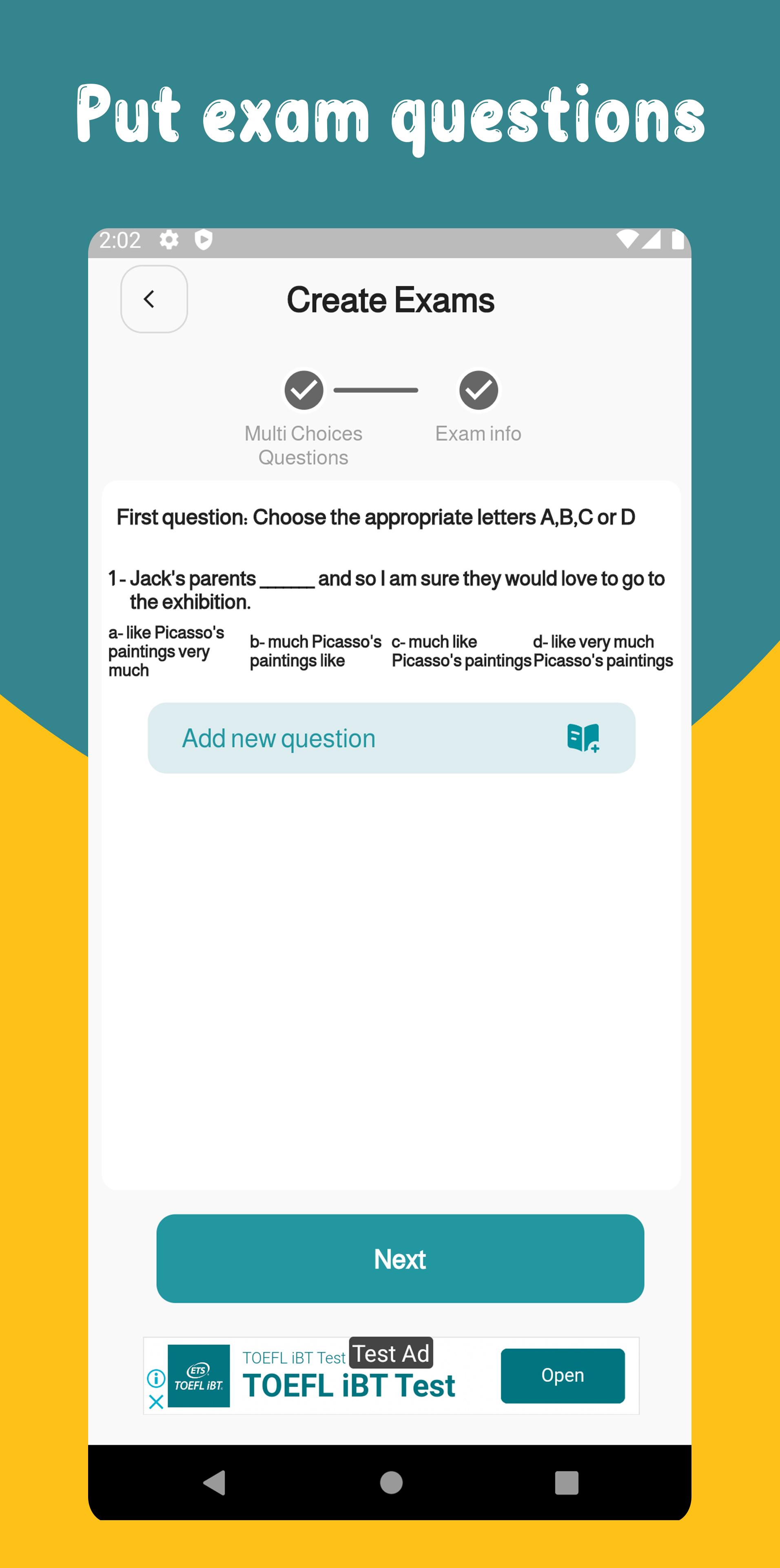 Download Exam Maker (online quiz) android on PC