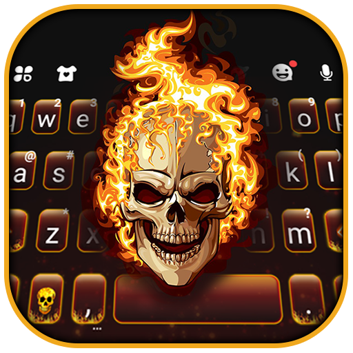 Fierce Burning Skull Keyboard 