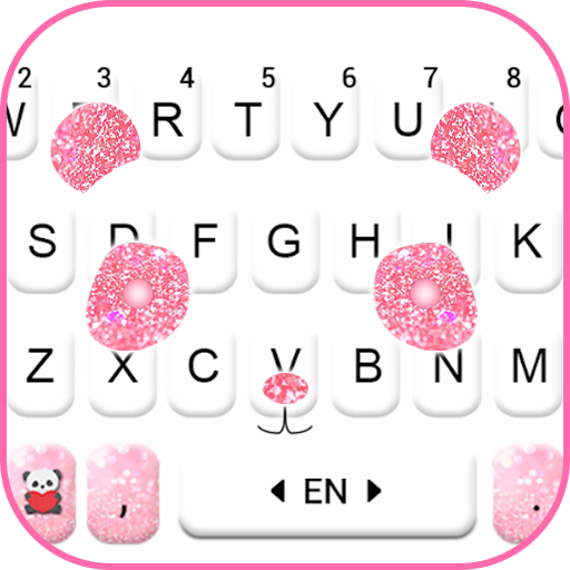Glitter Pink Panda Keyboard Th