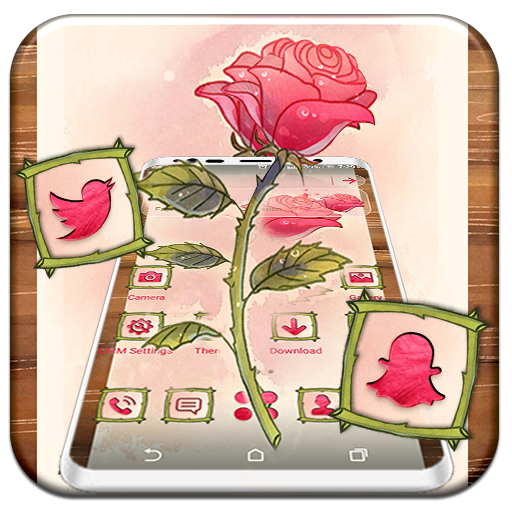 Rose Watercolor Launcher Theme