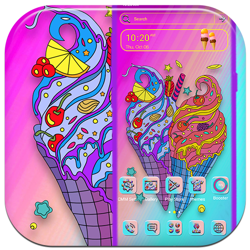 Colorful Ice Cream Cones Theme