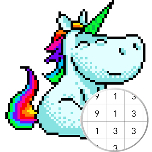 Unicorn Art Pixel - Color By N