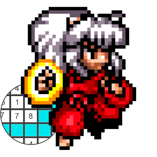 InuYasha Pixel Art Coloring