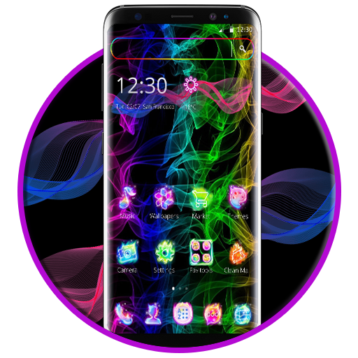 Colorful Smoke Neon Light Theme