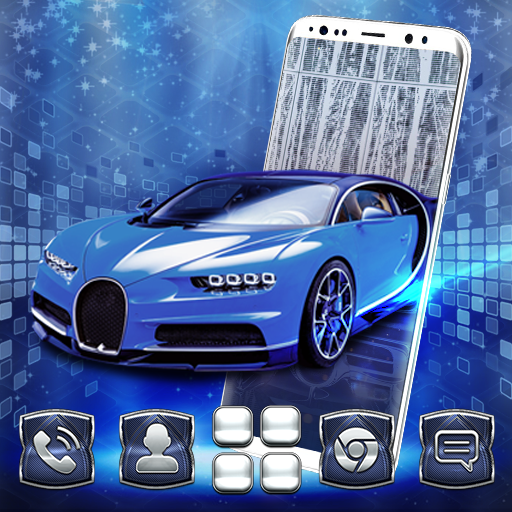 Blue Sport Car Launcher Theme