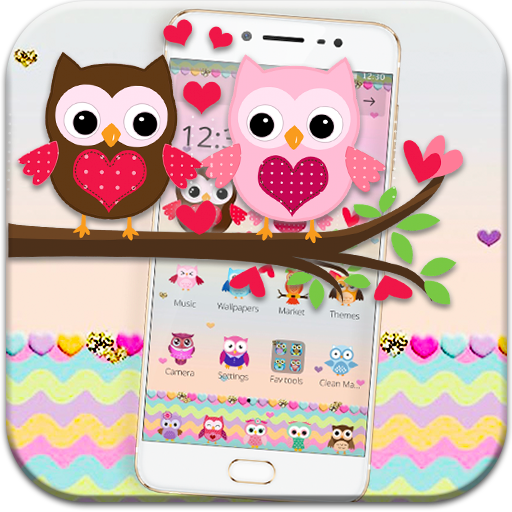 Pink Lovely Owl Cartoon Theme