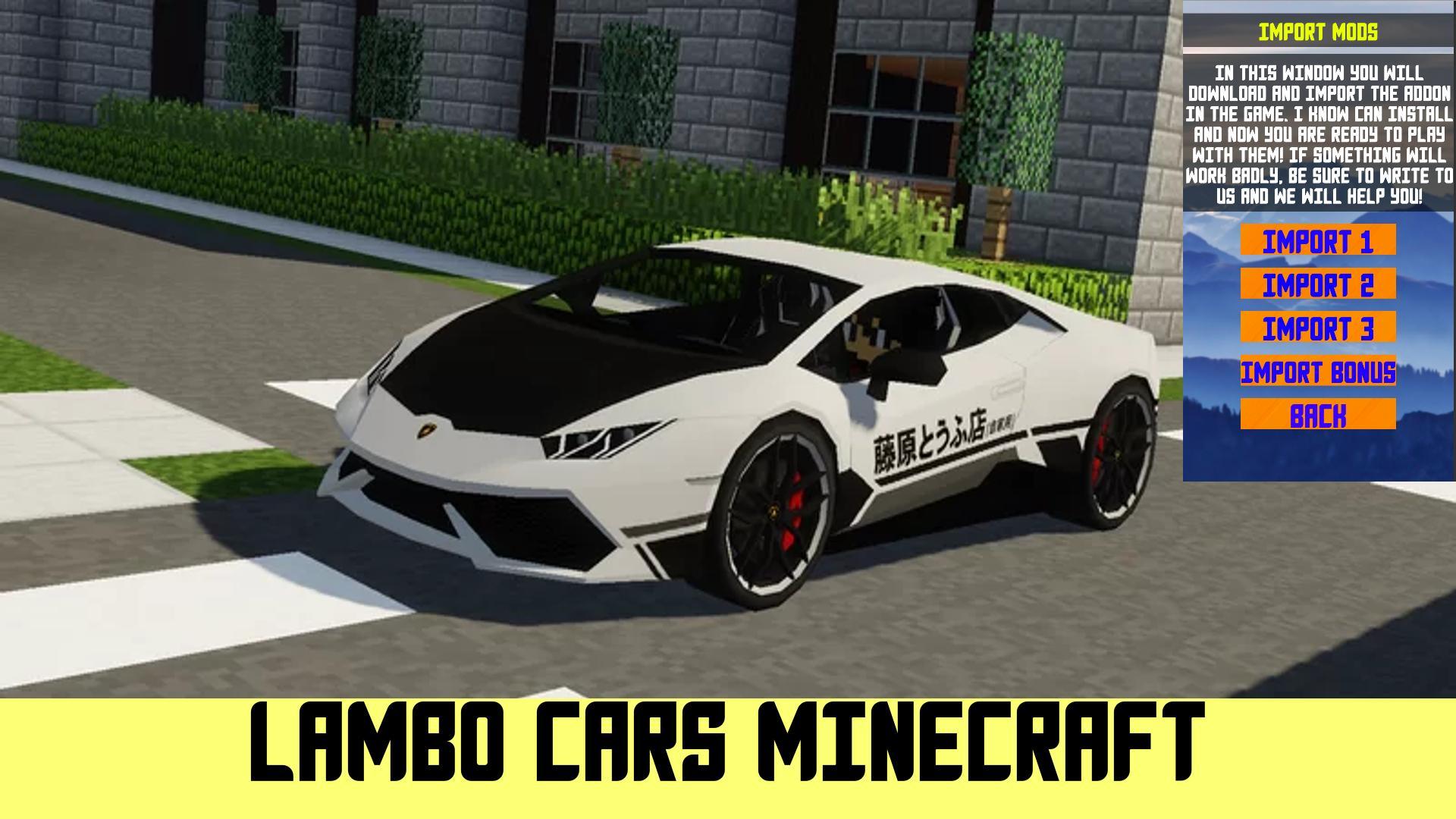 Download Lambo Car Mod for Minecraft PE android on PC