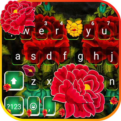 Red Mexican Flowers Keyboard B