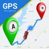 GPS, mapas off-line e direções