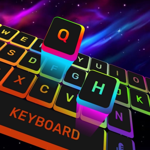 Neon LED Keyboard: Emoji, Font