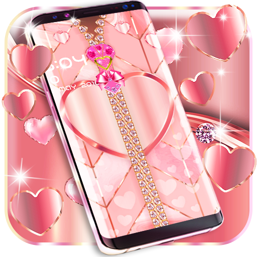 Rose gold lock screen zipper