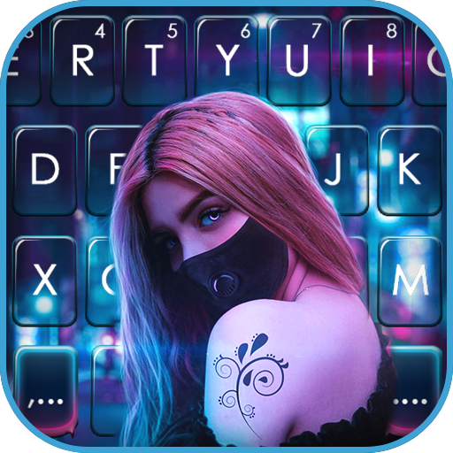 Cyberpunk Mask Girl Keyboard B