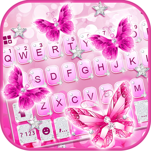 Pink Butterfly 2 कीबोर्ड