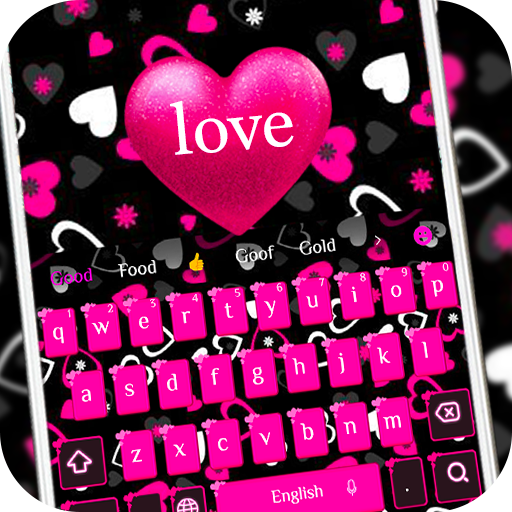 Pink girl love keyboard