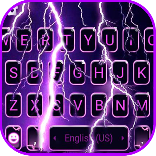 Purple Lightning Keyboard Back