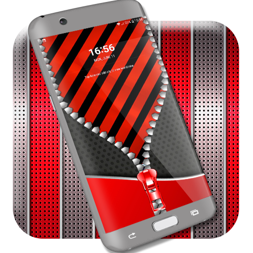 Red black zipper