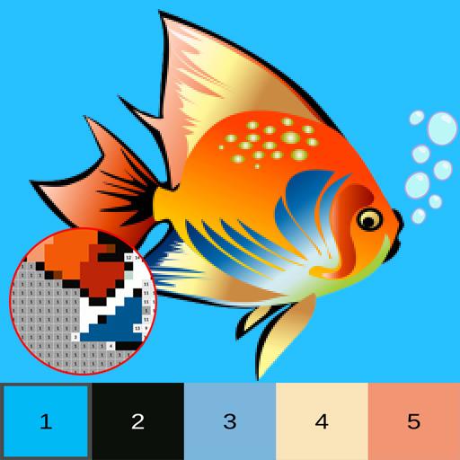 Fish Color By Number, pixel fi
