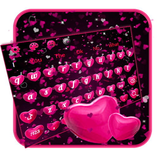 Sparkling Pink Love Heart Keyboard