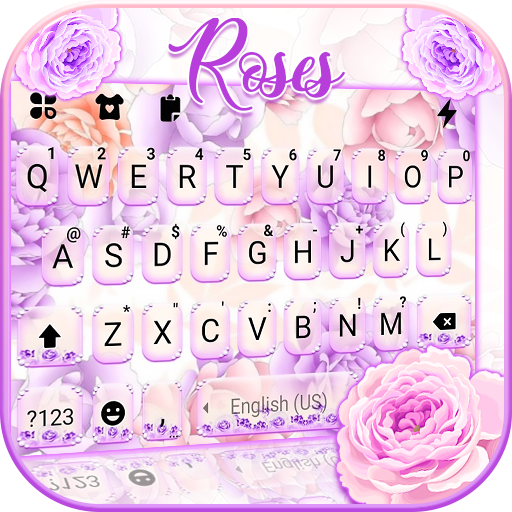 Purple Roses Keyboard Backgrou