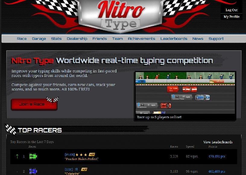 Complete races for your nitro type account for achievement