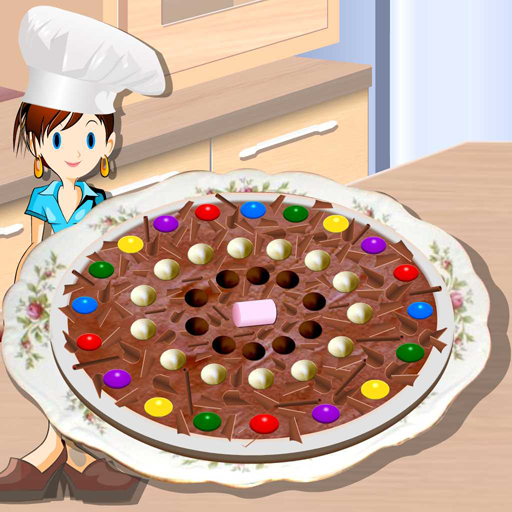 Sara Cooking Chocolate Pizza