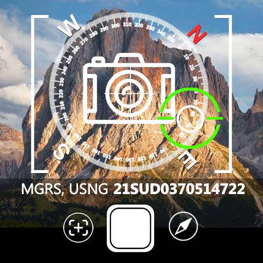 Stamp Camera With Gps Info Longitude Latitude