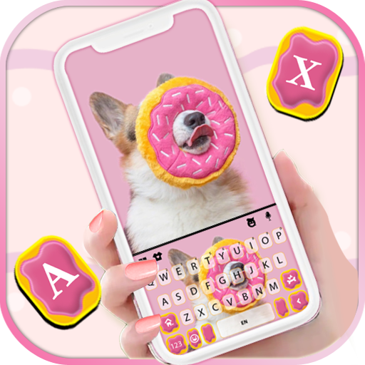 Pink Donut Doggy Keyboard Back
