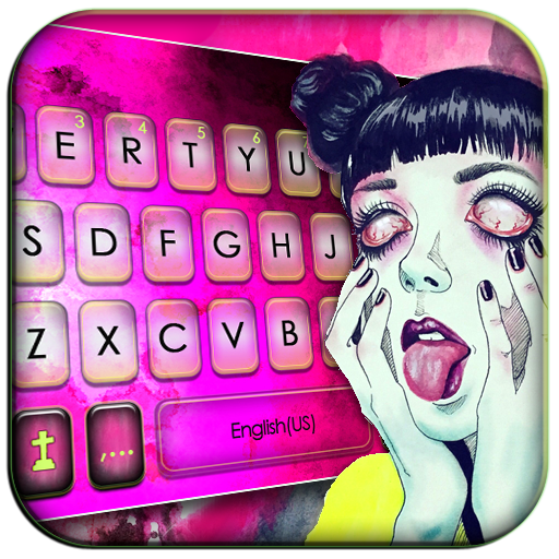 Trippy Goth Girl Keyboard Them