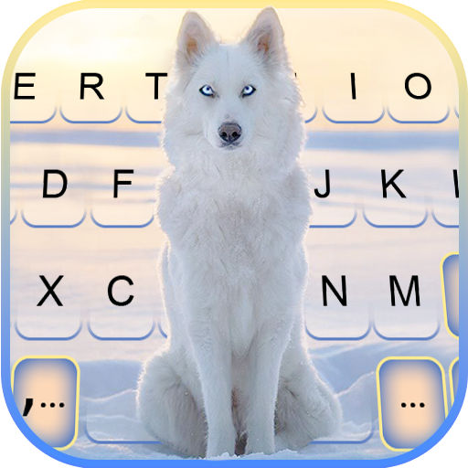 Snowy Wolf Keyboard Background