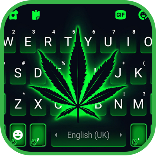 Фон клавиатуры Neon Cannabis
