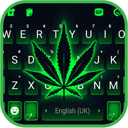 Neon Cannabis Keyboard Backgro