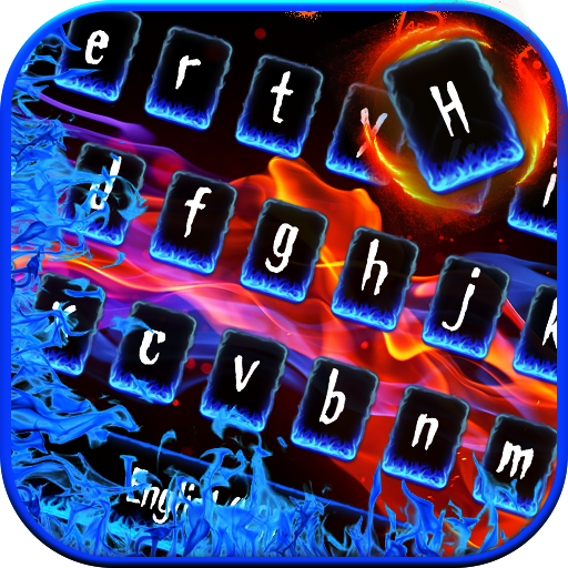 Blue Fire Flaming Keyboard