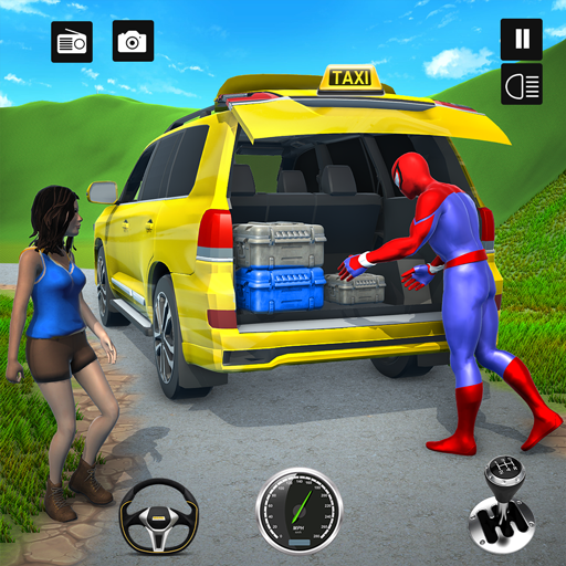 सुपर हीरो कार टैक्सी गेम्स 3D